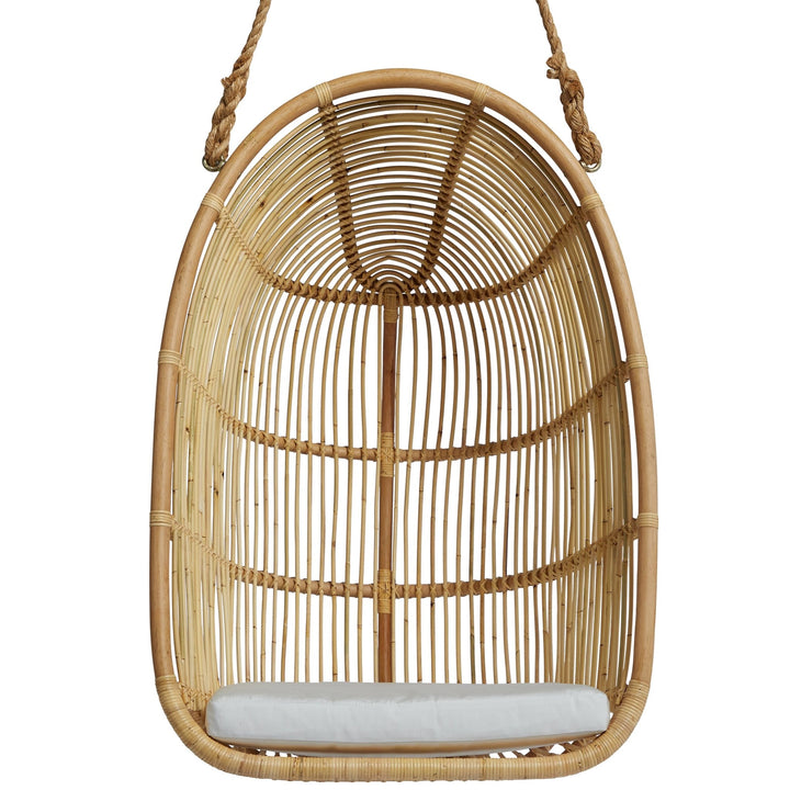 Renoir Rattan Hanging Swing Chair - Sika Design - Chairs - Taupe - Sunbrella Sailcloth Seagull - HORNE