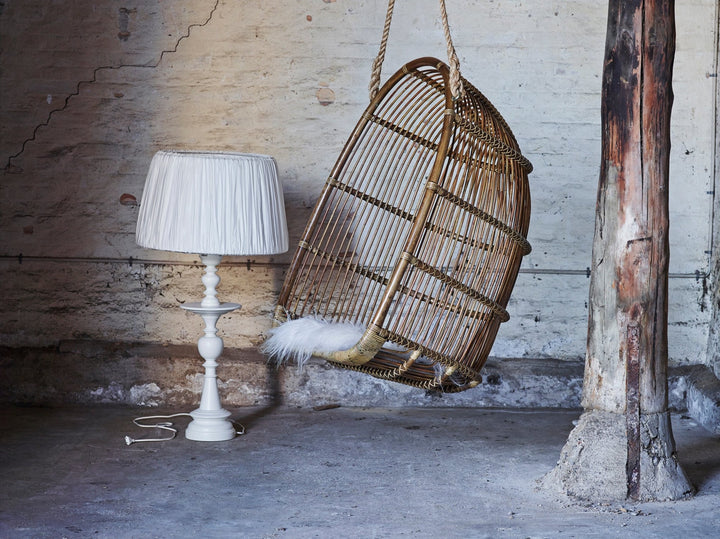 Renoir Rattan Hanging Swing Chair - Sika Design - Chairs - Taupe - Sunbrella Sailcloth Seagull - HORNE
