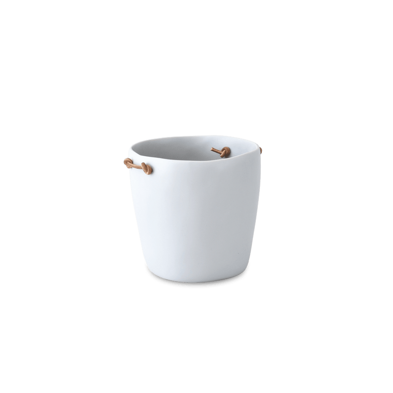 Resin Champagne Bucket - Leather Handles - Tina Frey - Barware - White - HORNE