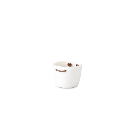 Resin Ice Bucket Leather Handles - Tina Frey - Barware - White - HORNE