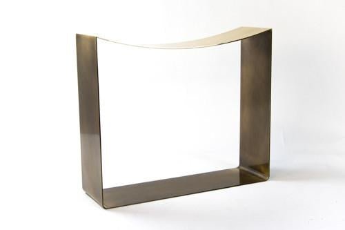 Ribbon Stool - Gentner Design - Stools + Benches + Ottomans - darkened stainless steel with polished stainless steel seat - HORNE