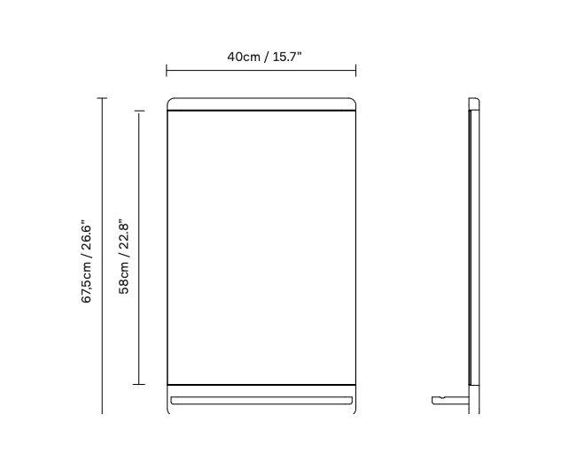 Rim Wall Mirror - Form + Refine - Mirrors - Black - Stained Oak - HORNE