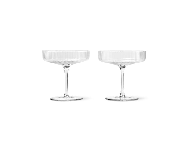Ripple Champagne Saucer - Set of 2 - Ferm Living - Carafes + Pitchers - Clear - HORNE