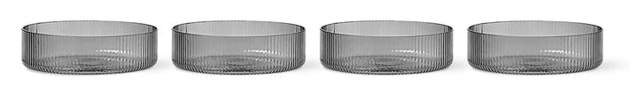 Ripple Serving Bowls - Set of 4 - Ferm Living - Serveware - Smoked Grey - HORNE