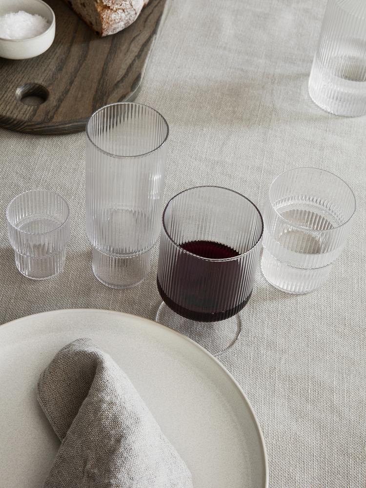Ripple Small Glasses - Set of 4 - Ferm Living - Glassware - Clear - HORNE