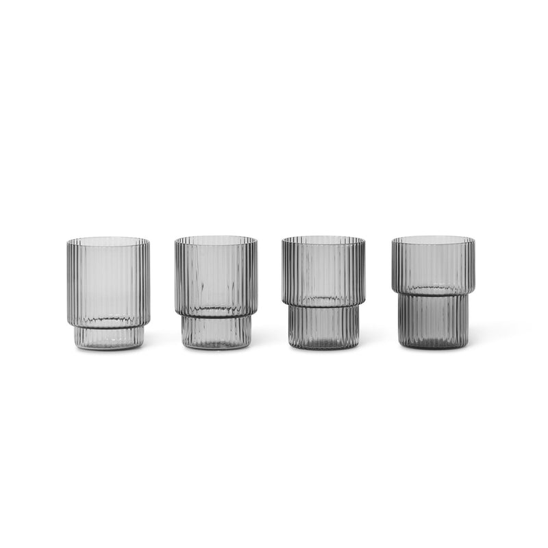 Ripple Small Glasses - Set of 4 - Ferm Living - Glassware - Clear - HORNE