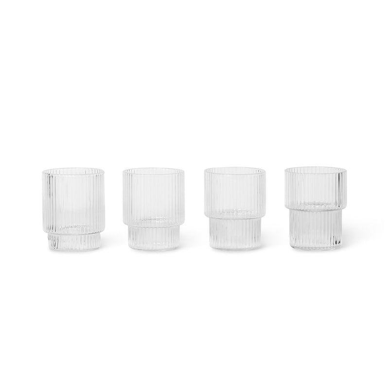 Ripple Small Glasses - Set of 4 - Ferm Living - Glassware - Clear - HORNE