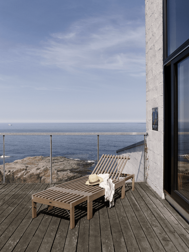 HORNE Riviera Folding Teak Sunbed Lounger