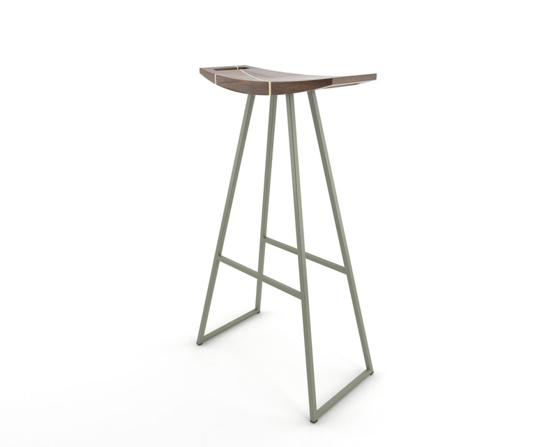 Roberts Bar Stool - Tronk - Stools + Benches + Ottomans - Walnut - Green - HORNE