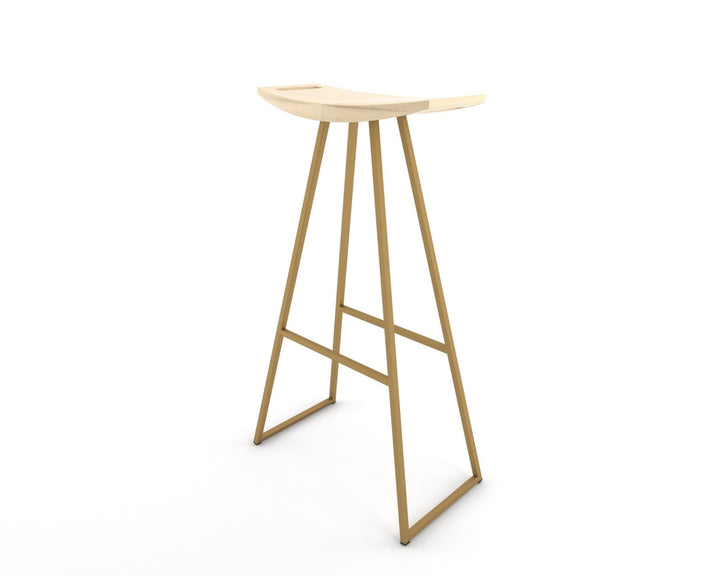 Roberts Bar Stool - Tronk - Stools + Benches + Ottomans - Maple - Brassy Gold - HORNE