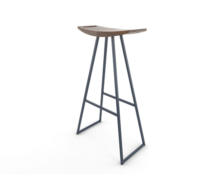 Roberts Bar Stool - Tronk - Stools + Benches + Ottomans - Walnut - Navy - HORNE