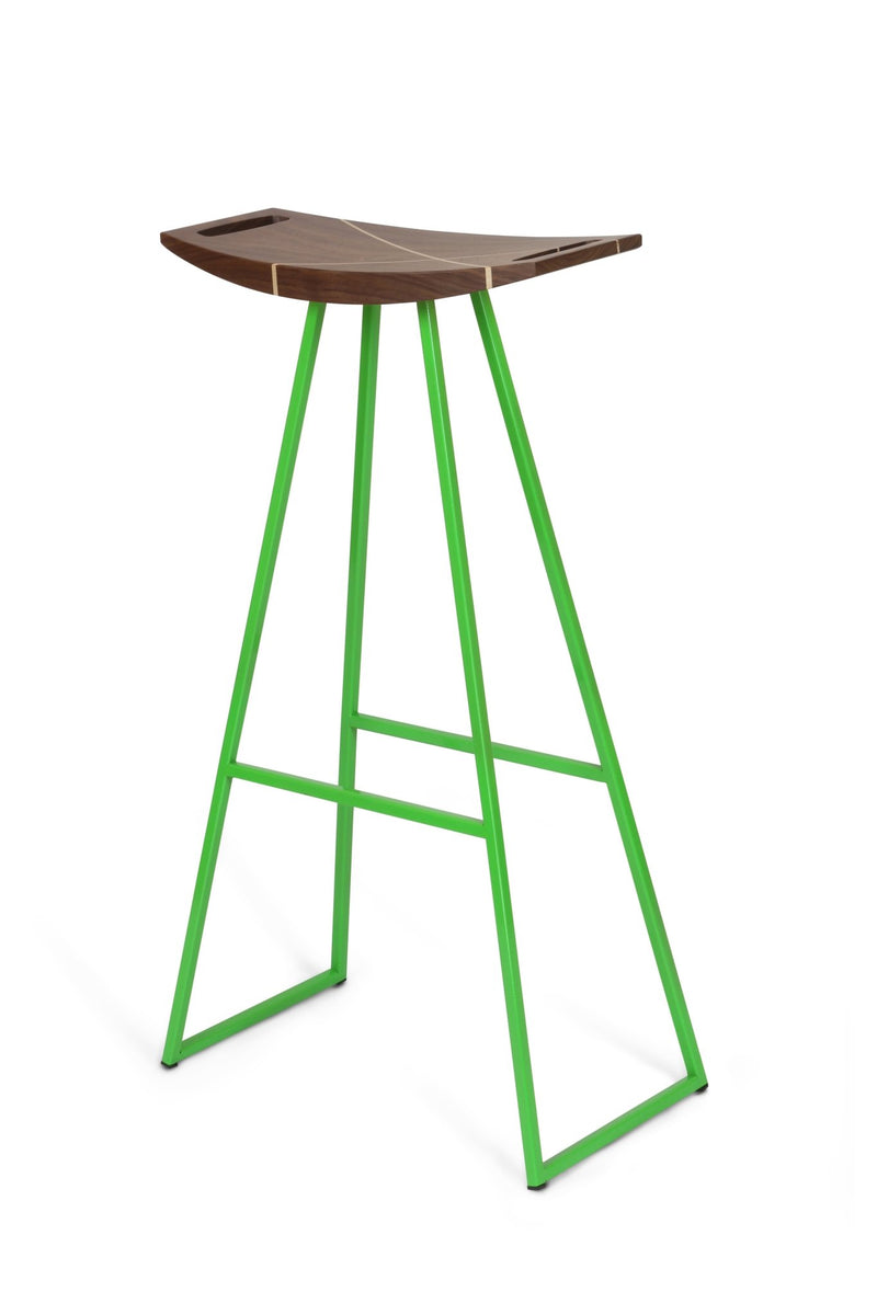 Roberts Bar Stool - Tronk - Stools + Benches + Ottomans - Walnut - Green - HORNE