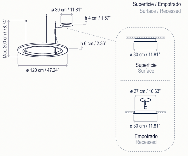 Roda S/120 LED Dimmable Pendant - Bover - Pendants - Cream - Surface Canopy - HORNE