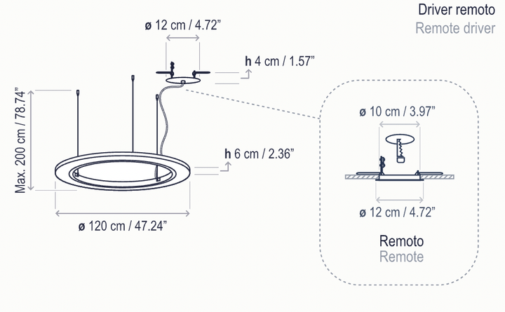 Roda S/120 LED Dimmable Pendant - Bover - Pendants - White - Surface Canopy - HORNE