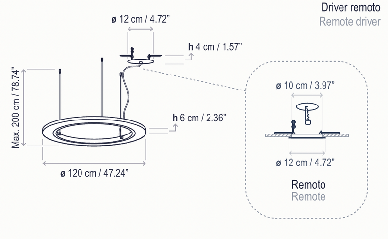 Roda S/120 LED Dimmable Pendant - Bover - Pendants - Cream - Surface Canopy - HORNE