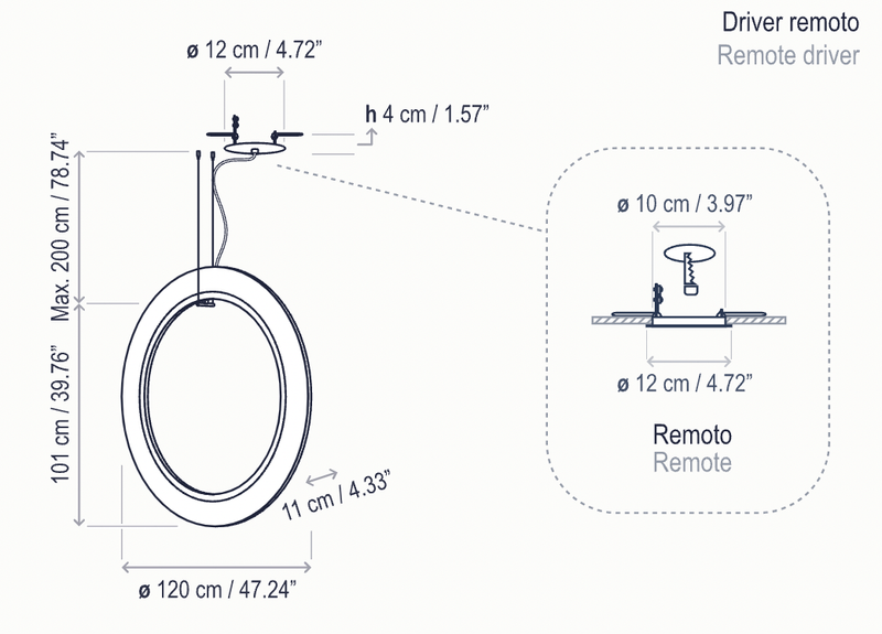 Roda S/120/V LED Dimmable Pendant - Bover - Pendants - Cream - Surface Canopy - HORNE
