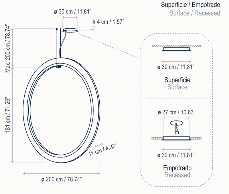 Roda S/200/V LED Dimmable Pendant - Bover - Pendants - Cream - Surface Canopy - HORNE