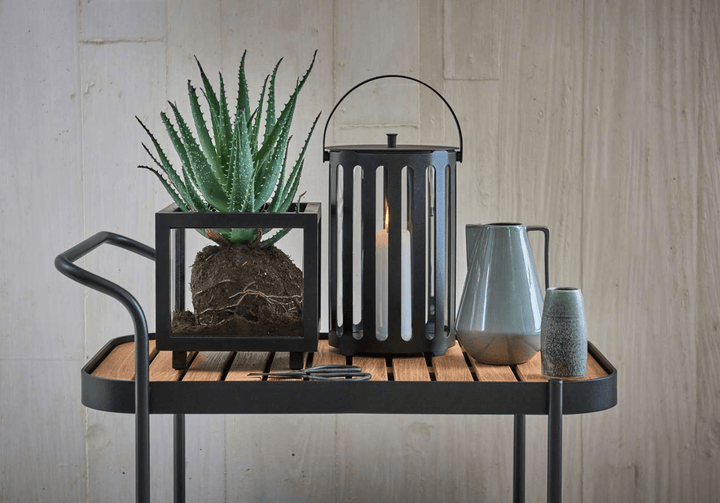 Roll Bar Trolley With Teak - Cane Line - Outdoor Furniture - Lava - HORNE