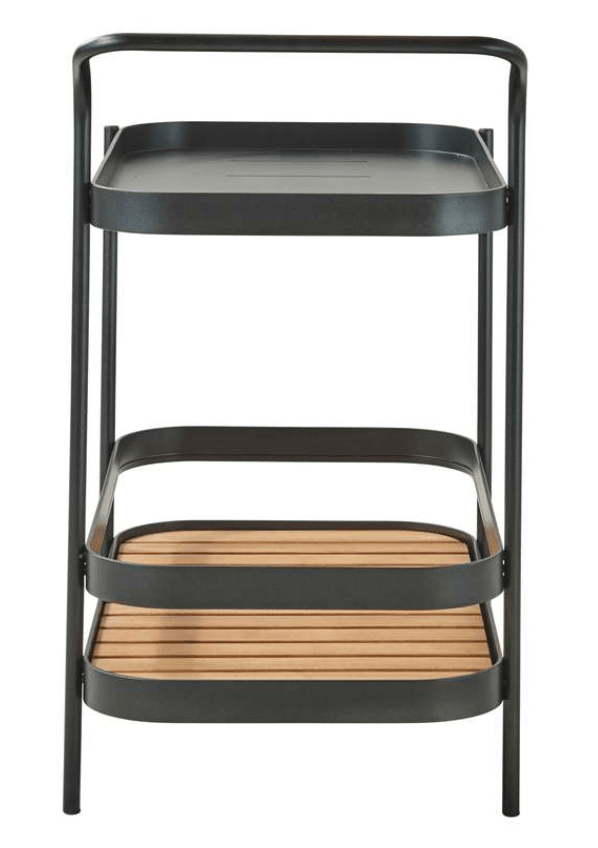 Roll Bar Trolley With Teak - Cane Line - Outdoor Furniture - Lava - HORNE
