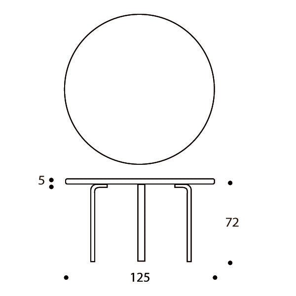 Round Table 91 by Alvar Aalto - Artek Tables + Desks - White Laminate Top - HORNE