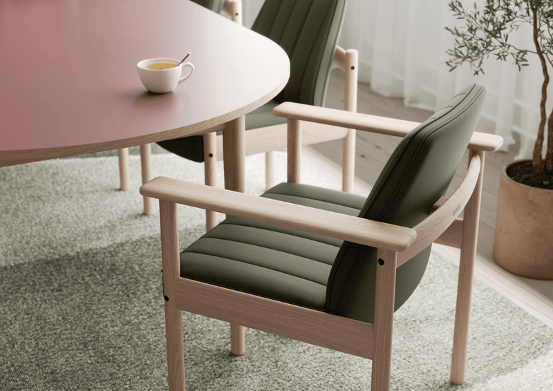 Ry Armchair - Eikund - Chairs - Textile Blackened Blue - Oiled Oak - HORNE