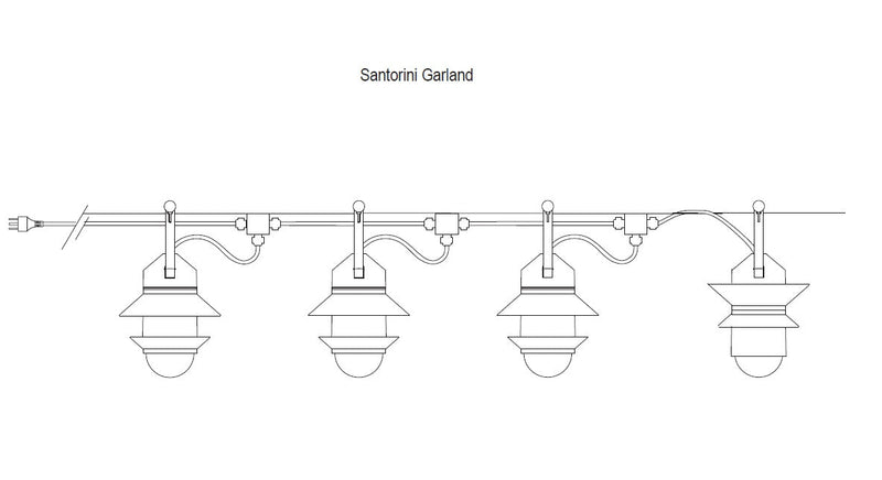 Santorini Outdoor Garland Pendant - Marset - Outdoor Lights - White - 3 - Fixture Garland - HORNE
