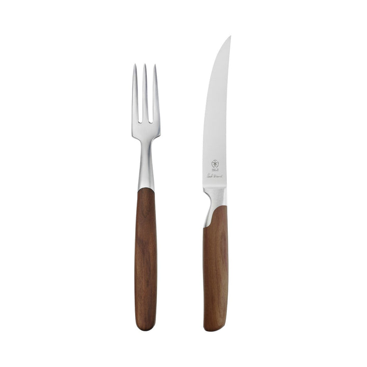 Sarah Wiener Walnut Steak Knife and Fork Set - Pott - Flatware + Serving Pieces - HORNE