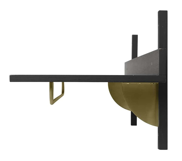Sector Rack Shelf - Ferm Living - Shelving - Black Ash/ Brass - HORNE