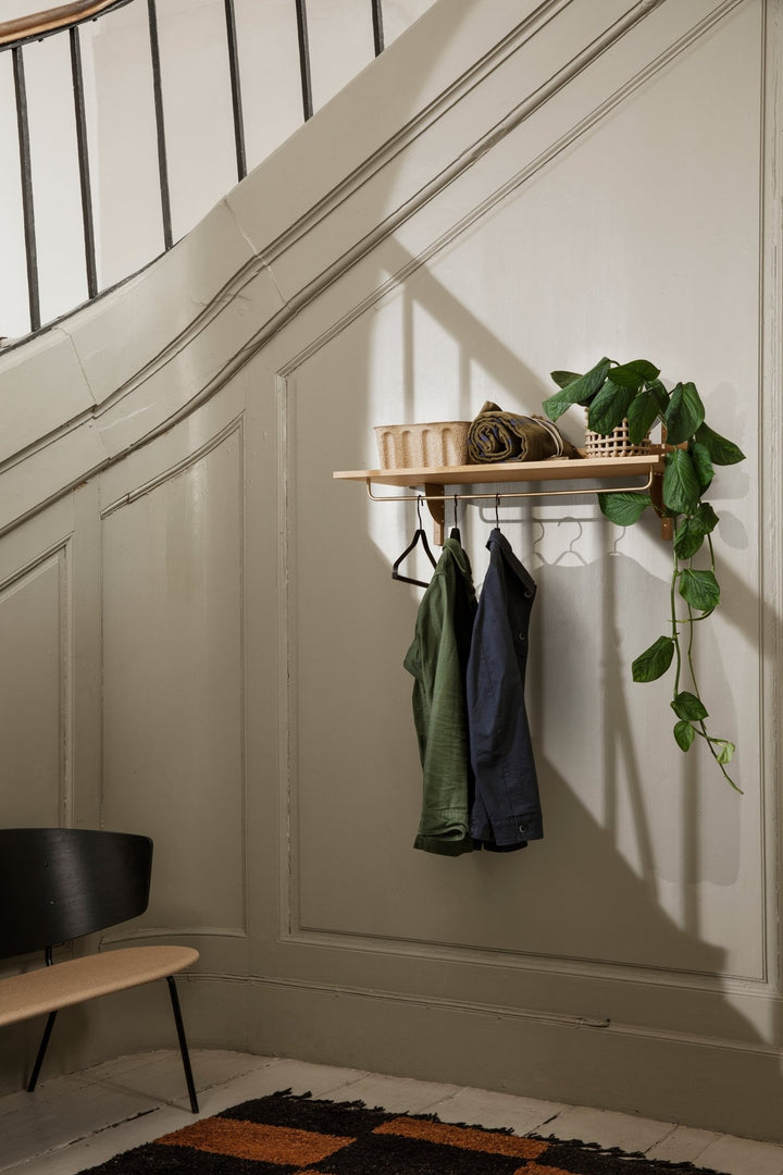 Sector Rack Shelf - Ferm Living - Shelving - Oak/ Brass - HORNE