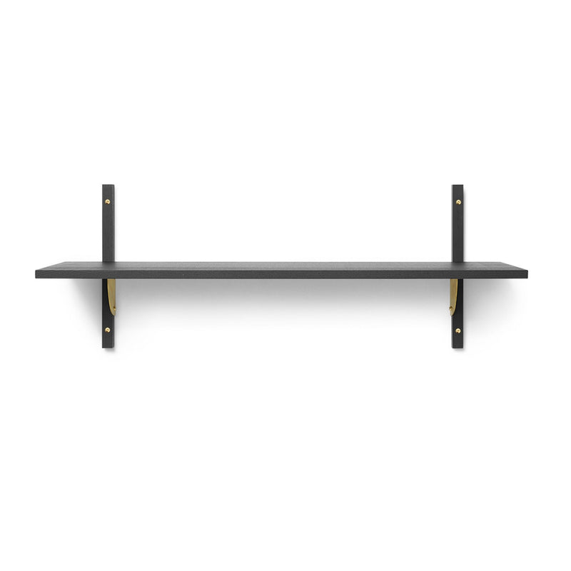 Sector Single Wide - Ferm Living - Shelving - Dark Stained Ash/Black Brass - HORNE