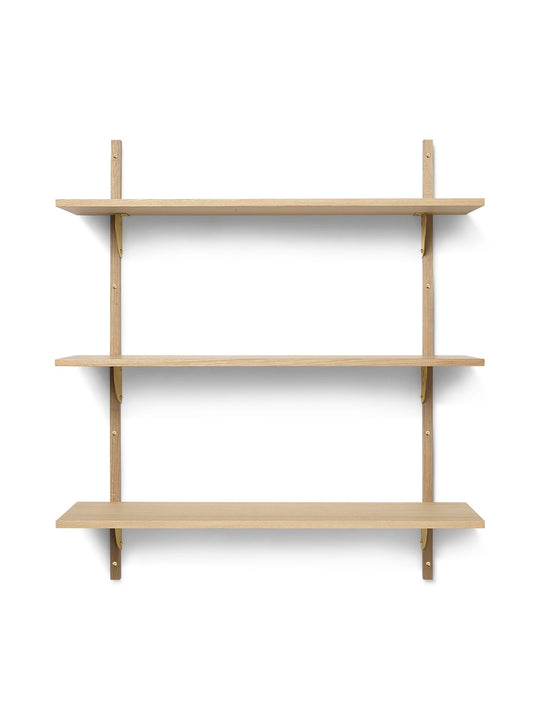Sector Triple Wide - Ferm Living - Shelving - Natural Oak/Brass - HORNE