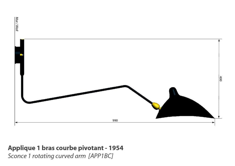 Serge Mouille 1 - Arm Rotating Sconce - Serge Mouille - Wall Sconces - White - HORNE