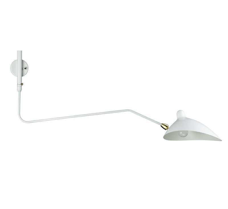 Serge Mouille 1 - Arm Rotating Sconce - Serge Mouille - Wall Sconces - White - HORNE
