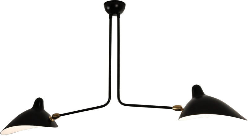 Serge Mouille 2 Still Arm Ceiling Lamp
