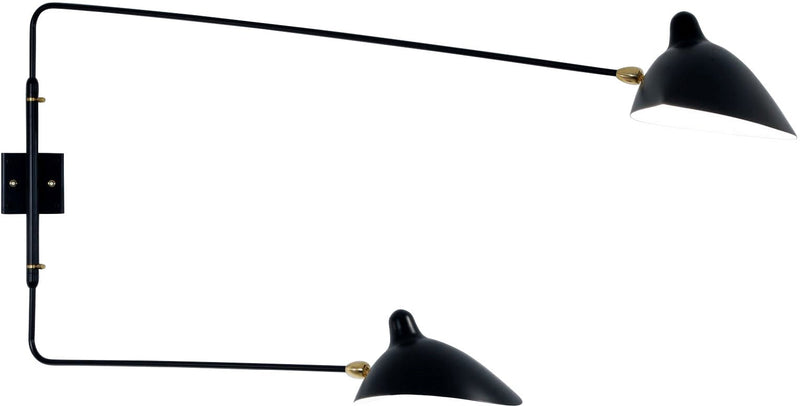 Serge Mouille 2-Rotating Straight Arms Sconce