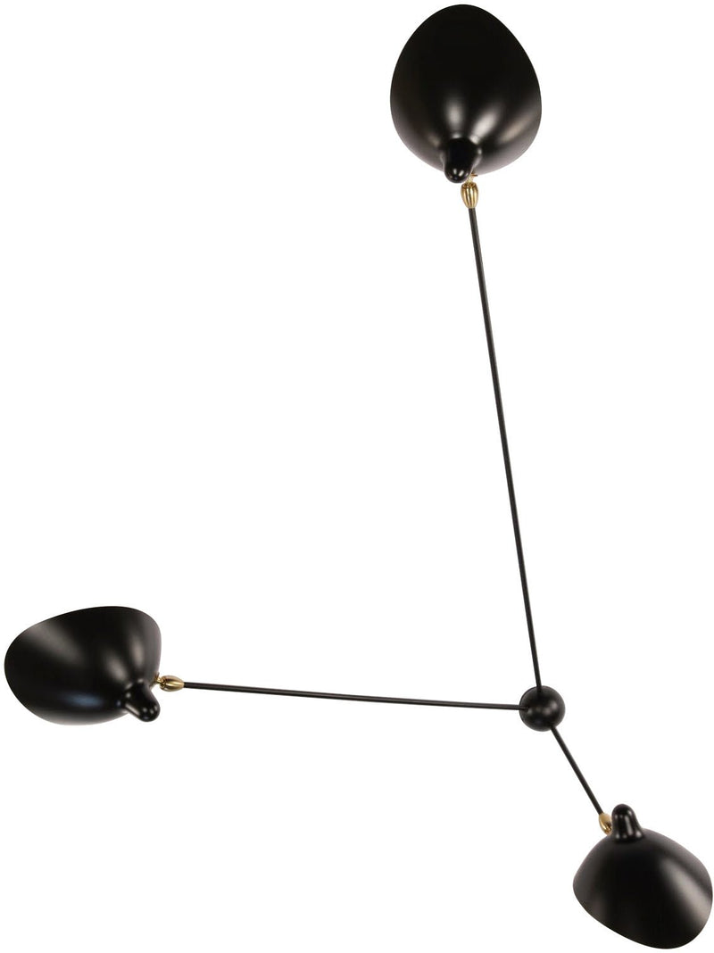 Serge Mouille 3 Still Arm Spider Ceiling Lamp