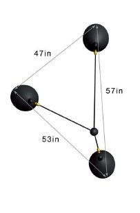 Serge Mouille 3 Still Arm Spider Ceiling Lamp