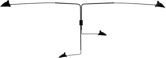 Serge Mouille 4-Rotating Straight Arms Sconce