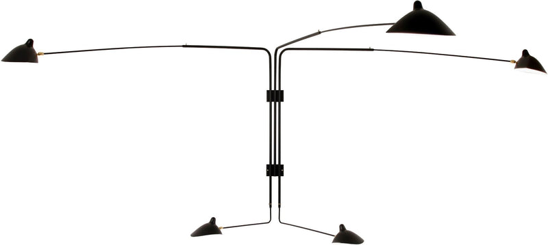 Serge Mouille 5-Rotating Straight Arm Sconce