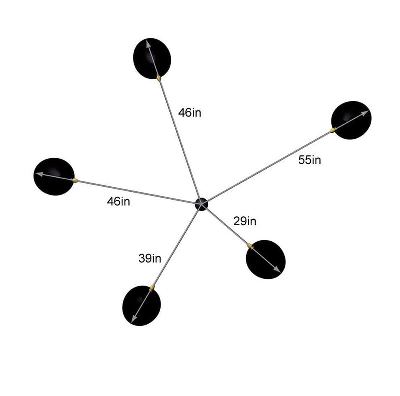 Serge Mouille 5 Still Arm Spider Ceiling Lamp