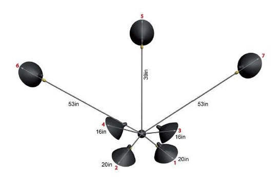 Serge Mouille 7-Still Arm Spider Wall Sconce