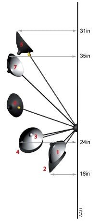 Serge Mouille 7-Still Arm Spider Wall Sconce