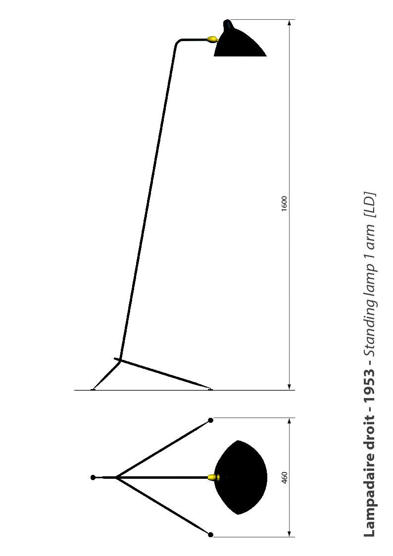 Serge Mouille One Arm Floor Lamp