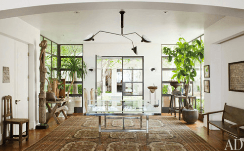 Serge Mouille Three-Arm Rotating Ceiling Lamp