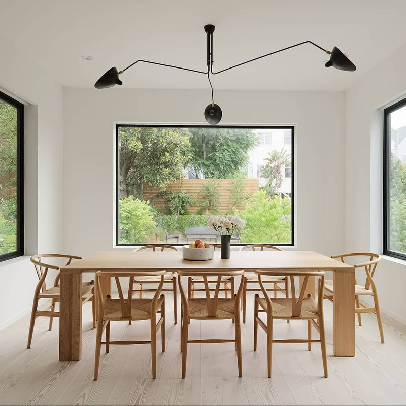 Serge Mouille Three-Arm Rotating Ceiling Lamp