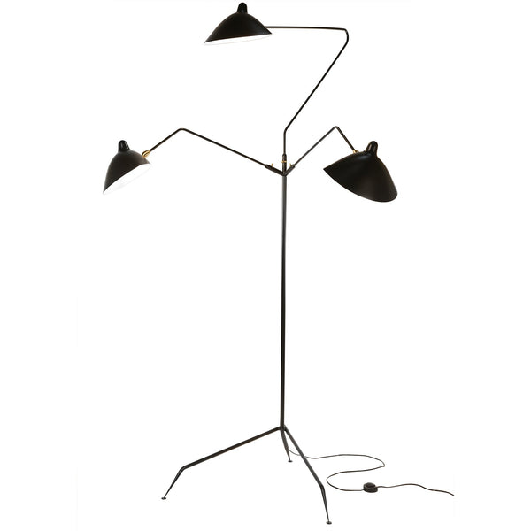 Serge Mouille Three-Arm Rotating Floor Lamp
