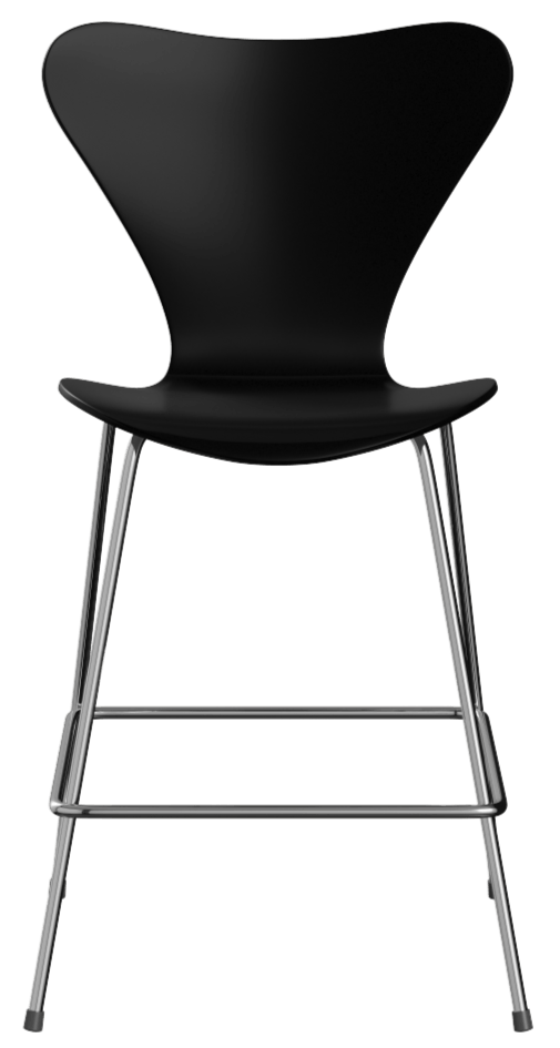 Series 7 Bar & Counter Stool - Lacquered - Fritz Hansen - Chairs - Counter - Black - HORNE