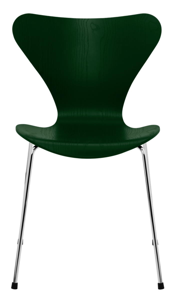 Series 7 - Colored Ash - Fritz Hansen - Chairs - Evergreen - Chromed Steel - HORNE