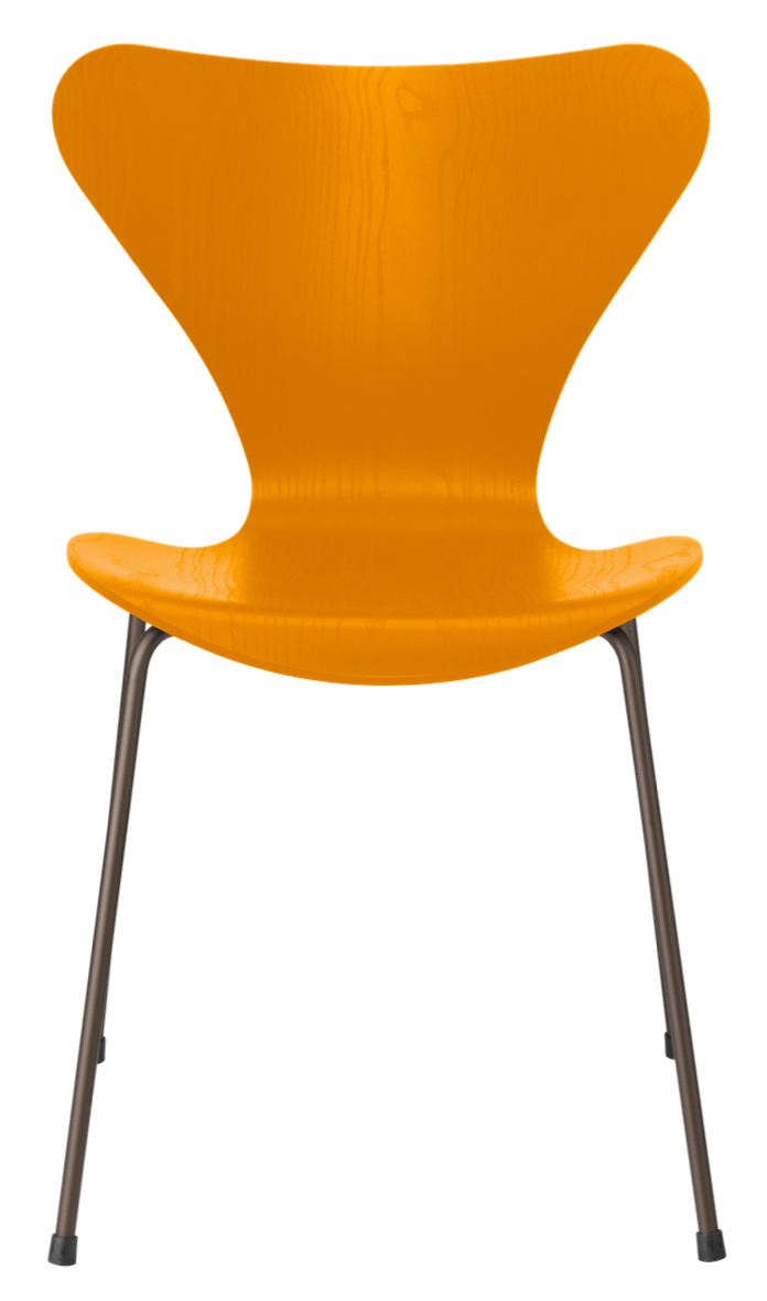 Series 7 - Colored Ash - Fritz Hansen - Chairs - Burnt Yellow - Brown Bronze - HORNE
