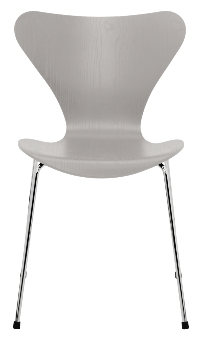 Series 7 - Colored Ash - Fritz Hansen - Chairs - Nine Grey - Chromed Steel - HORNE